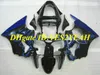 Kit de Carenagem de Motocicleta para KAWASAKI Ninja ZX6R 636 00 01 02 ZX 6R 2000 2001 2002 Chamas azuis preto Carenagens + Presentes KH03