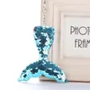 Kolorowe cekiny Syrenka Ogon Keychain Charms Zawieszki Brelok DIY Mermaid Key Holder Biżuteria Akcesoria Kobiety Prezent 9 Styl