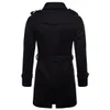 2023Men Casual Trench Coat Mens Long Winter Coats New Fashion Slim Fit Mens Man Wool UK Style Outwear Overcoat Outerwear