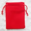 100Pcs Pink Velour Velvet Bag Jewelry Pouch 7X9 cm Gift Wrap Bags High Quality Multi Colors Blue Black Red5562407