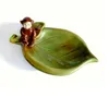 ceramic monkey leaf ashtray home decor crafts room decoration handicraft ornament porcelain figurine Storage dish decoration