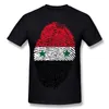 Populaire Hombre 100% coton Syrie drapeau empreinte digitale t-shirt Hombre col rond gris manches courtes t-shirt 4XL été t-shirt