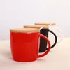 Creative 8cm Bamboo Cup Lid Ceramic Mug Cap Cover for Coffee and Tea Cup Eco-Friendly ZA6161