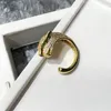 Nieuwe mode verstelbare dier luipaard hoofd stijl sieraden liefde ring voor mannen vrouwen geschenken eenvoudige bruiloft diamanten paren ringen kerstcadeau