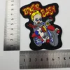 Cartoon pas cher Biker bébé Little Boy Ecusson Motorcycle Riding fer sur Badge pour vêtements d'enfants 4 pouces Livraison gratuite