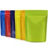 13x18 cm 50pcs/lot Matte Yellow Pure Aluminum Foil Zipper Lock Stand Up Dried Fruits Storage Bags Pure Mylar Foil Reusable Storage Pouch