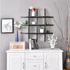 Gratis verzending Groothandel Cross Display Wall Shelf MDF Black Storage Houders Racks Home Storage Organization