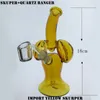 6 "İthal Sarı Skurper Cam Bongs Mini Teçhizat 14mm Eklem Sigara Bongs Kalın Cam Su Boru Yağ Teçhizatları DAB TITLAR MINI BUBLI 5473336