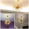 Postmodern guldhänge lampor vardagsrum Restaurangstudie LED Strålsfär personlighet Design Pendant Lamp E14 Lampor