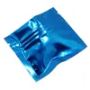 6 مقاسات 100pcs التي أكياس الأزرق احباط مايلر أكياس قابلة لإعادة الاستخدام بقالة حرارة الختم عينة الحزم مع زيبر / المسيل للدموع الشقوق الألومنيوم احباط الأغلاق