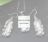 Anormaux irréguliers boucles d'oreilles collier pendentif en cristal blanc perle enchâssée Inlay 17" SA