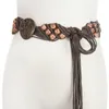 Été plage Boho dame mince corde fleur flore ceinture tricotée pour femme robe BL319