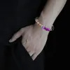 Transferência de Jóias na moda sorte Roxo Pulseira Chakra lava Contas Pedra Vulcânica 8mm Contas de Pedra Natural Pulseiras Para As Mulheres