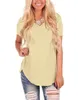 2021 European new hot solid color sexy V-neck short-sleeved Turtleneck casual T-shirt S ~ 5XL support mixed batch