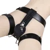 BDSM Bondage Toys Adjustable Belt Leather Underwear Panties Chastity Device Pant With Locks Restraints Adult Sex Toys for Women
