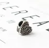Promotion 30pc Silver Big Hole Diy Loose Bead Love Heart Charms Jewelry Marking Charm Fit Pandora European Style Bracelet Necklace Women