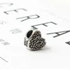 Promotion 30pc Silver Big Hole Diy Loose Bead Love Heart Charms Jewelry Marking Charm Fit Pandora European Style Bracelet Necklace Women