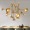 Härliga Botti Hanging Lights Gold Chandelier Suspension Lamps Trumpet Pendant 12/16/24 Head Dining Living Room Restaurant