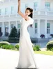 Ivory Cap Sleeves Custom Made Chiffon Floor Length V-neck Bridesmaid Dresses A-Line With Ivory Applique inWedding Guest Dresses