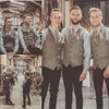 Шерстяные жилеты жениха 2019 для vintage country wedding party британский стиль коричневый твид жених жилеты формальная одежда жениха костюм жилет мужской