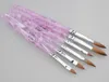 HOTSALE 6pcs/SET 2#/4#/6#/8#/10#12# Kolinsky Sable Brush Pen Acrylic Nail Art Builder Brush Design for acrylic nail brushes set