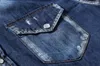 Camicia di jeans strappati da uomo lavaggio sbiancato effetto invecchiato camicie di jeans slim fit casual vintage Cool Guy206Q