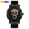 SKMEI Quartz Watch Skull Top Man Rvs Mens Klok Creatieve Speciale Waterdichte Horloge Relogio Masculino