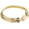 Pulsera para mujer para hombre Cadena de muñeca sólida Pulsera de espiga llena de oro amarillo de 18 quilates 23 cm de largo Estilo clásico Gift1999