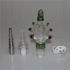 Cachimbo de água Kit NC de vidro com unhas de titânio Ponta de bola Pontas de quartzo Cachimbos Dab Straw Plataformas de petróleo Acessórios de fumaça mini bong bong conjunto coletor de néctar