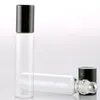 Fabriek prijs 10 ml lege rol op parfumflessen duidelijke essentiële olieglazen flessen kleine glazen roller container LX1188