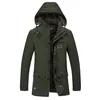Zimowa kurtka męska zima średniej długości kapturem plus rozmiar zagęścić bawełna wiatrówka płaszcz # 1023 A # 733