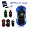 Sem fio 2.4 GHz Car Mouse 3D Optical Sem Fio auto Mouse Sports Forma de Carro Ratos Receptor USB Para PC Portátil Frete grátis