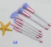 7pc Glitter Crystal Makeup Brush Set Diamond Pro Highlighter Brushes Concealer Make Up Brush Gift DHL free shipping