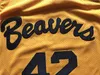 Herren Teen Wolf Scott Howard 42 Beacon Beavers Basketball Trikots Vintage genähte Hemden gelber SXXL6894034