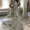 Cristal perlé plume robes de bal 2018 bijou cou sans manches balayage train robe de soirée glamour longue robe de soirée sexy femmes robes formelles