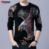 2017 Jesień Zima Mężczyźni Sweter Moda Zwierząt Printing Mężczyźni Ubrania Miękka Wełna O-Neck Z Długim Rękawem Casual Mens Pullover Pull Homme