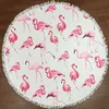 150cm Microfiber Round Beach Handduk Tjock Super Super Absorbent Tassel Handdukar Mandala Flamingo Tryck Tapestry Sommarstrand Badlakan