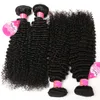 8A brasiliansk lockigt hår 3 buntar obearbetade jungfru afro kinkys lockiga mänskliga hårförlängningar naturlig färg 16313854217223