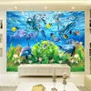 Carta da parati personalizzata 3D Underwater World Marine Fish Mural Room TV Sfondo Aquarium Wallpaper Mural777031728373900