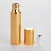 En gros 300pcs 10ml ROLL ON GLASS BOTTLE Black Gold Silver Fragrances ESSENTIAL OIL Parfum Bouteilles Avec Metal Roller Ball Livraison Gratuite