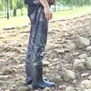 Meio corpo pvc náilon à prova dwaterproof água captura calças de água das mulheres dos homens ao ar livre caça pesca wearproof camuflagem wader calças 4666113