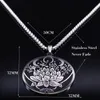 2021 Wicca Lotus Rostfritt stålkedja Halsband Kvinnor Svart Silver Färg Halsband Smycken Joyeria de Acero Inoxidable N18511