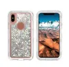 Bling Crystal Defender Cover Case Liquid Glitter Vattentät stötsäker telefonväska till iPhone X Samsung S9