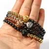 Bracelets à brins de perles en acier inoxydable, bijoux tête de Lion, vente en gros, 10 pièces/lot, nouveau Design, bracelet de perles de 6mm pour cadeau, vente en gros