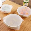 4pcs / set Le plus récent film alimentaire en silicone enveloppe le couvercle du bol et le couvercle extensible des aliments enveloppe le couvercle sous vide du couvercle extensible les outils de cuisine WX9-249