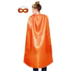 Halloween gift superhero cosplay costume one layer satin cape with mask party / holiday favor wholesale cosplay clothing 10set/pack