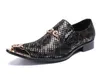 Homens da moda Sapatos de Negócios de Metal Toe Impressão Slip-on Escritório Oxford Sapatos Vestido de Festa Sapatos Tamanho EU38-EU46 Frete grátis