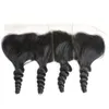 Cabelo da Virgem da Malásia Onda solta 13x4 Ear de fechamento frontal de renda a orelha livre com pêlos de bebê 10-24 polegadas