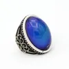 10 stks Hot Sale Awesome Color Change Ring Emotion Feeling Real Antique Silver Geplated Mood Ring Sieraden MJ-RS052