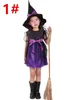 Crianças vampiro bruxa traje de halloween para crianças do bebê meninas traje com chapéu cosplay festa princesa fantasia vestido fantasia8189115